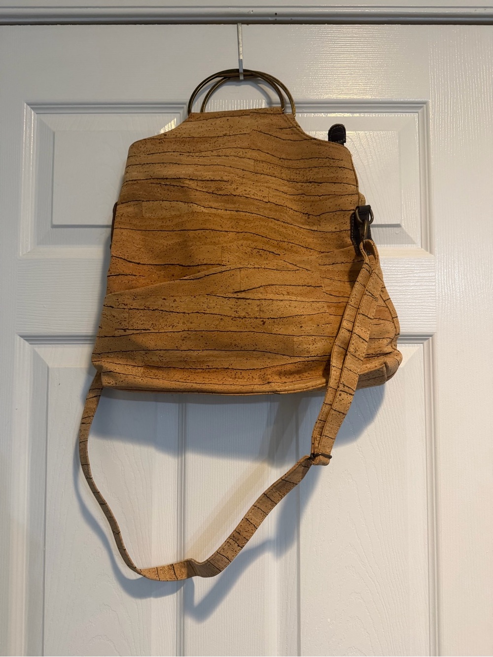 Classic Tan Cork Crossbody Bag